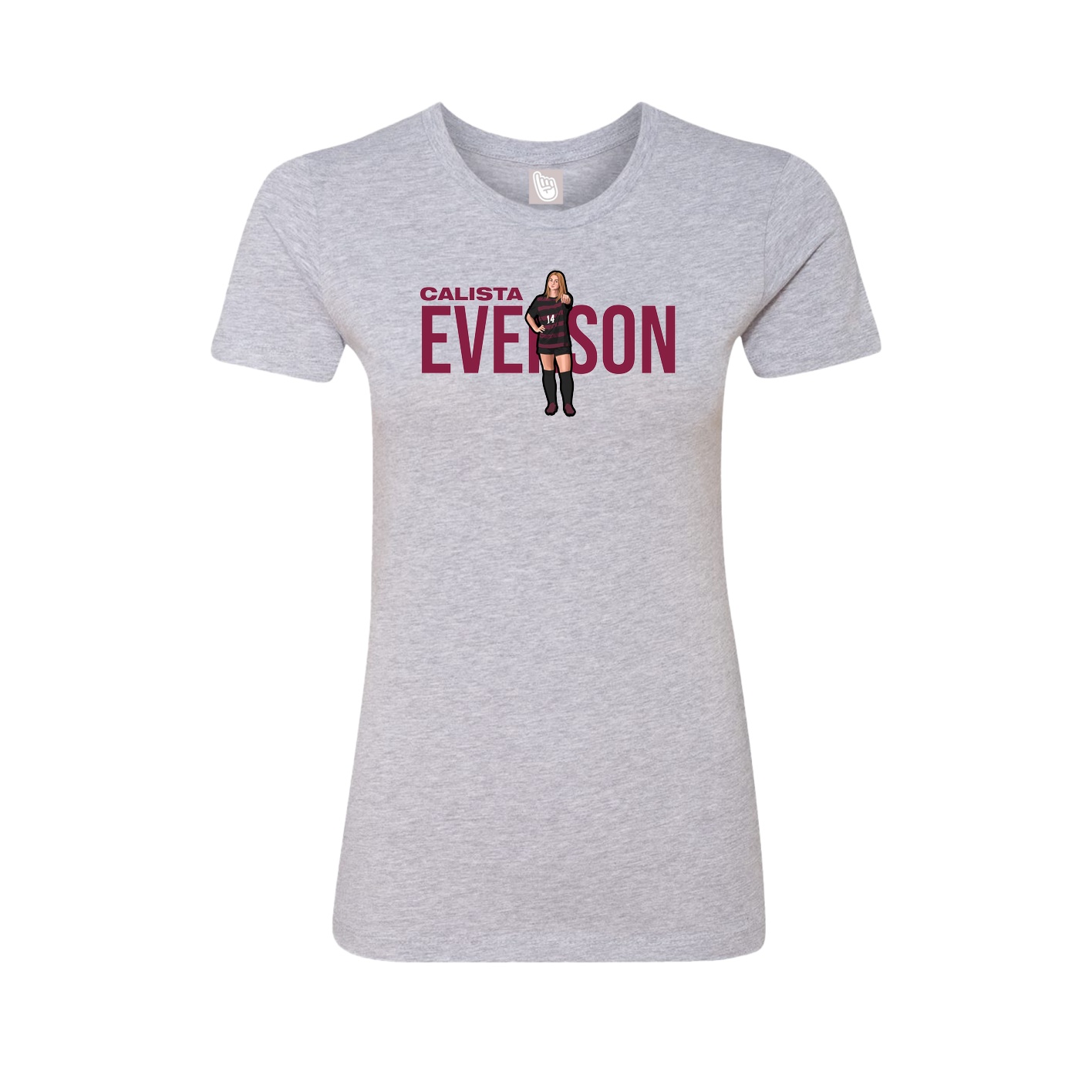 Fitted Women's Tee — Player Name in Grey