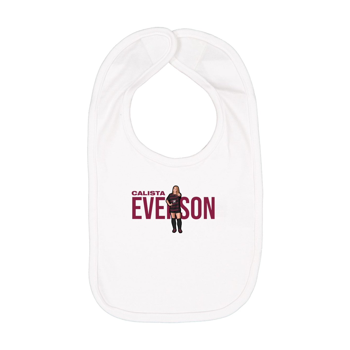 Infant Bib — Player Name in White