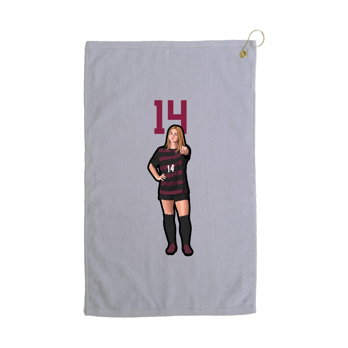 Golf Towel — Number Top in Grey