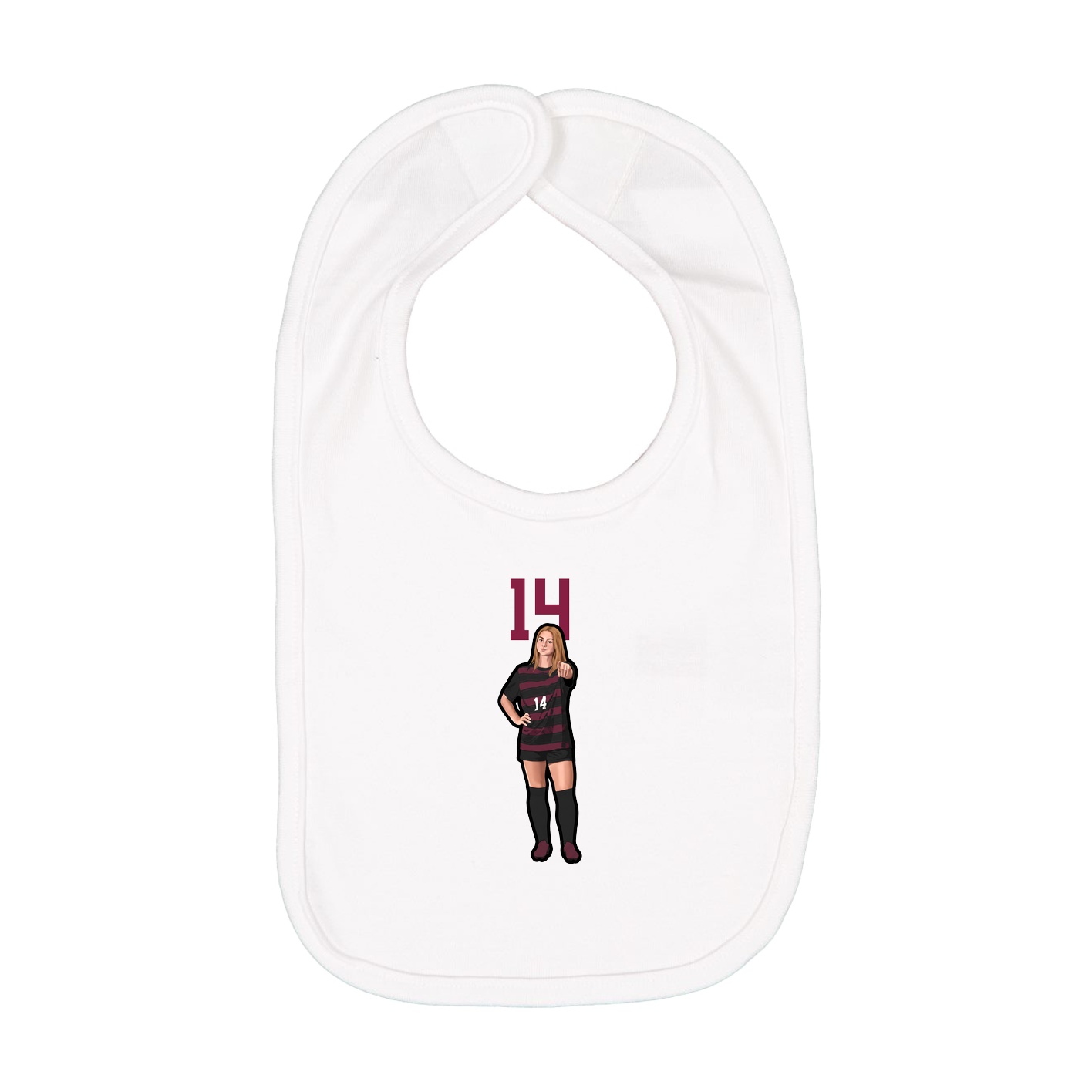 Infant Bib — Number Top in White