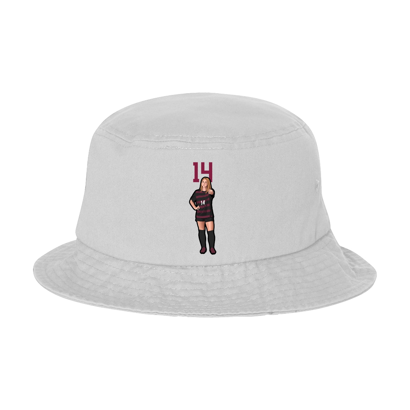 Bucket Cap — Number Top in White