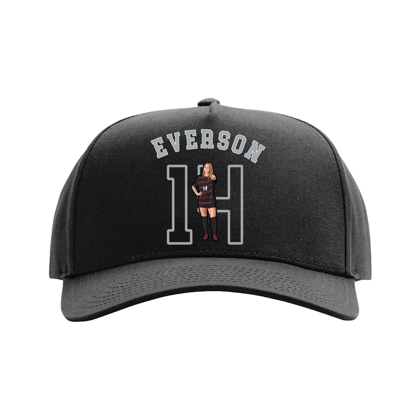 Full Fabric Five-Panel Champ Cap — Shirsey Arch in Black
