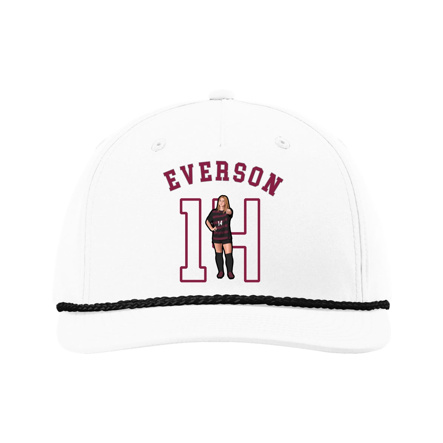 Five-Panel Classic Rope Cap — Shirsey Arch in White