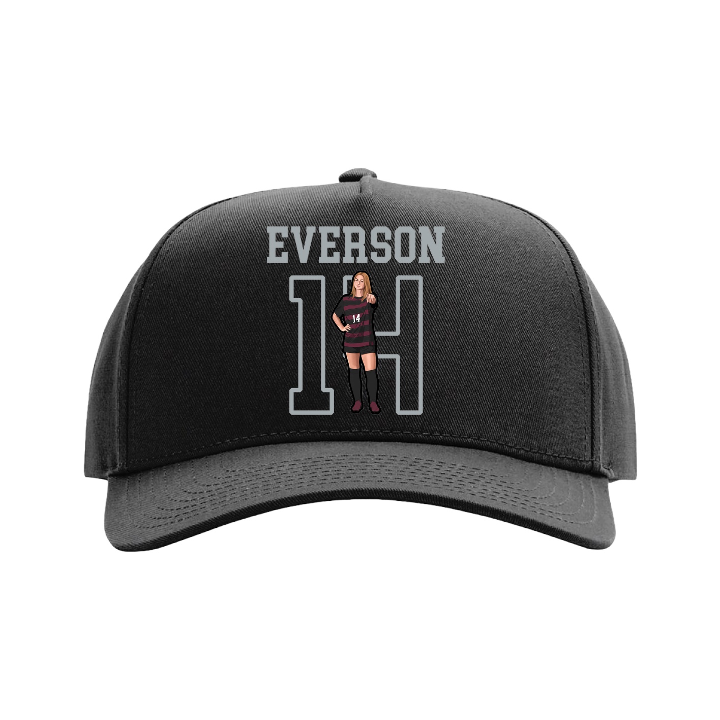 Full Fabric Five-Panel Champ Cap — Shirsey in Black