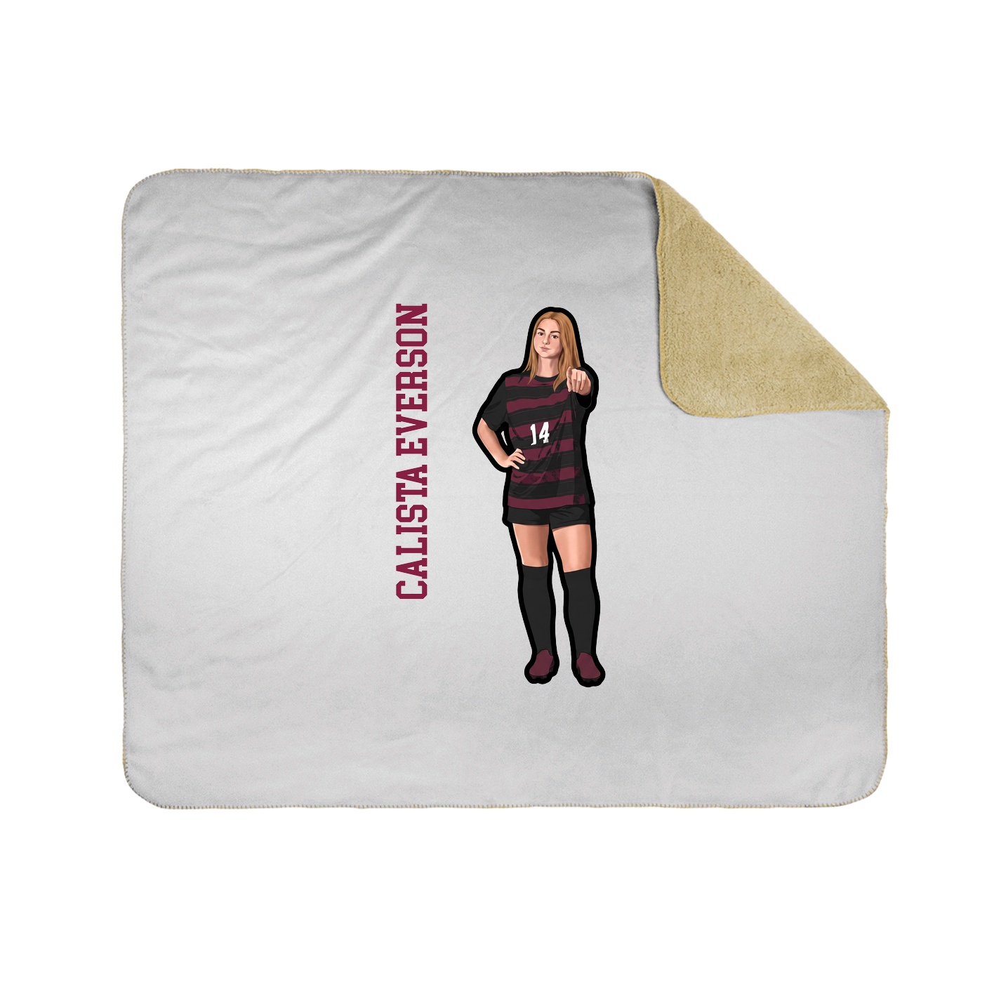 Throw Blanket — Name Vertical in White