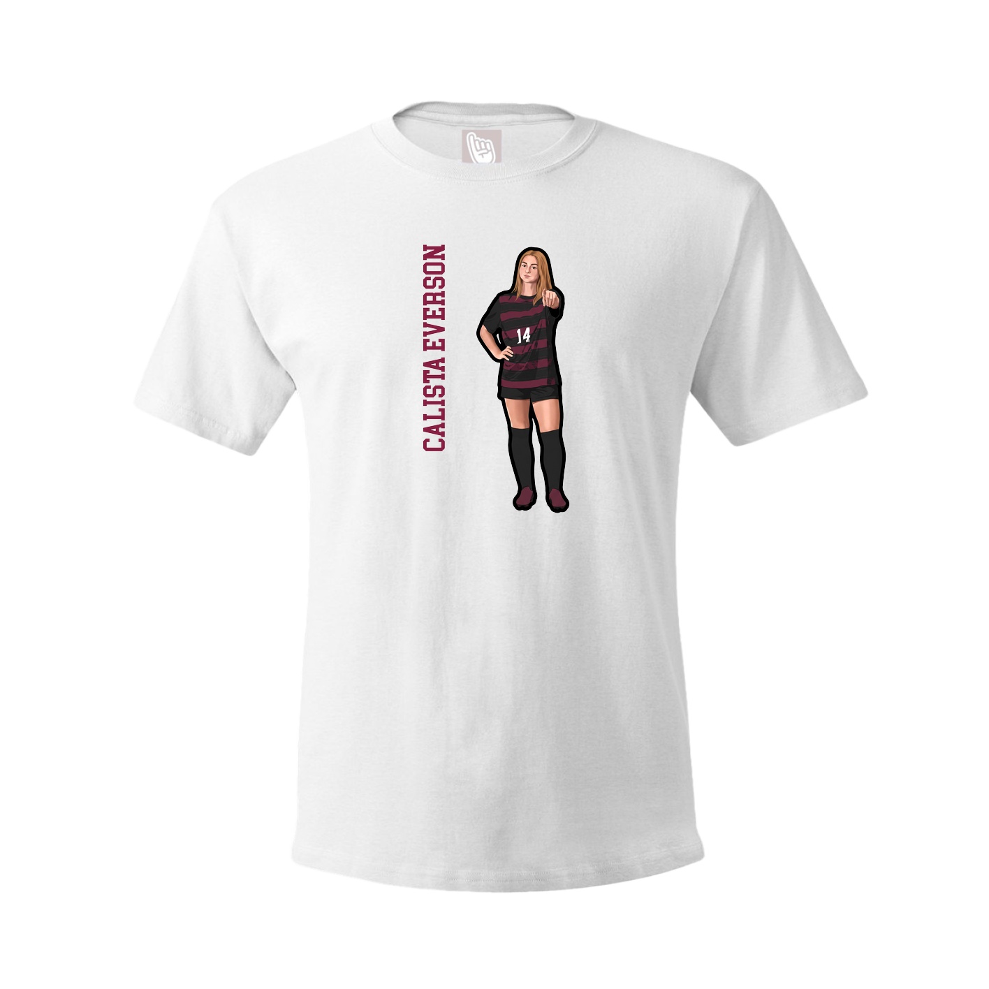 Tee — Name Vertical in White