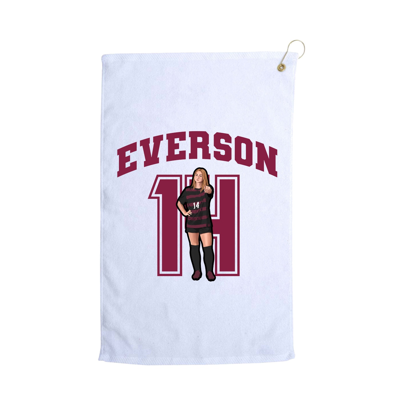 Golf Towel — Number in White