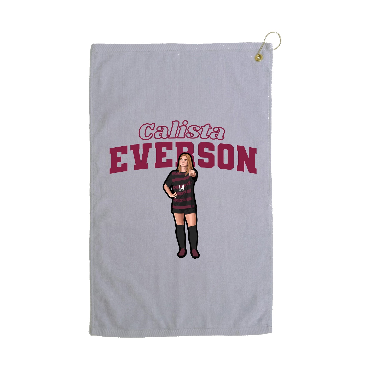 Golf Towel — Name Arch in Grey