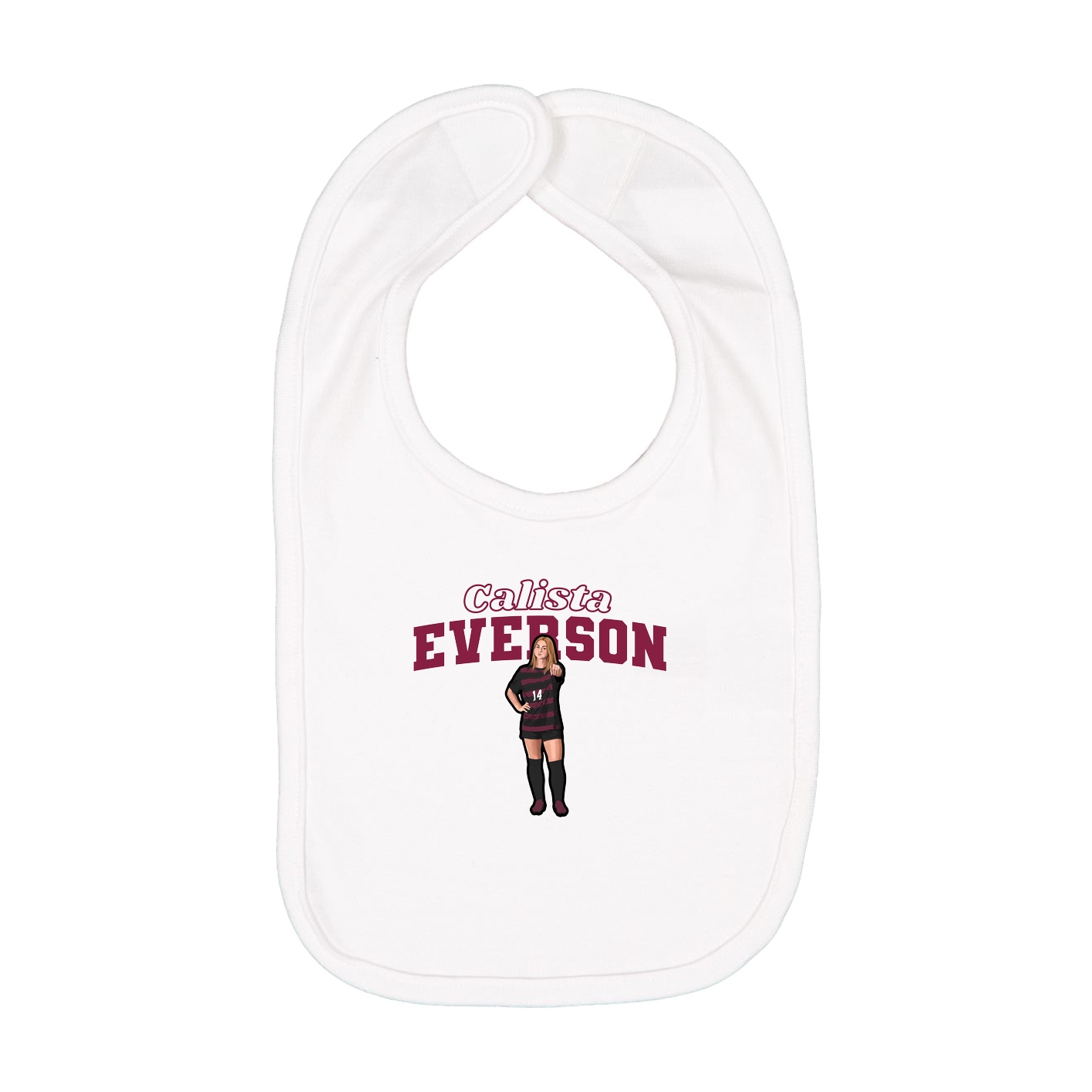 Infant Bib — Name Arch in White