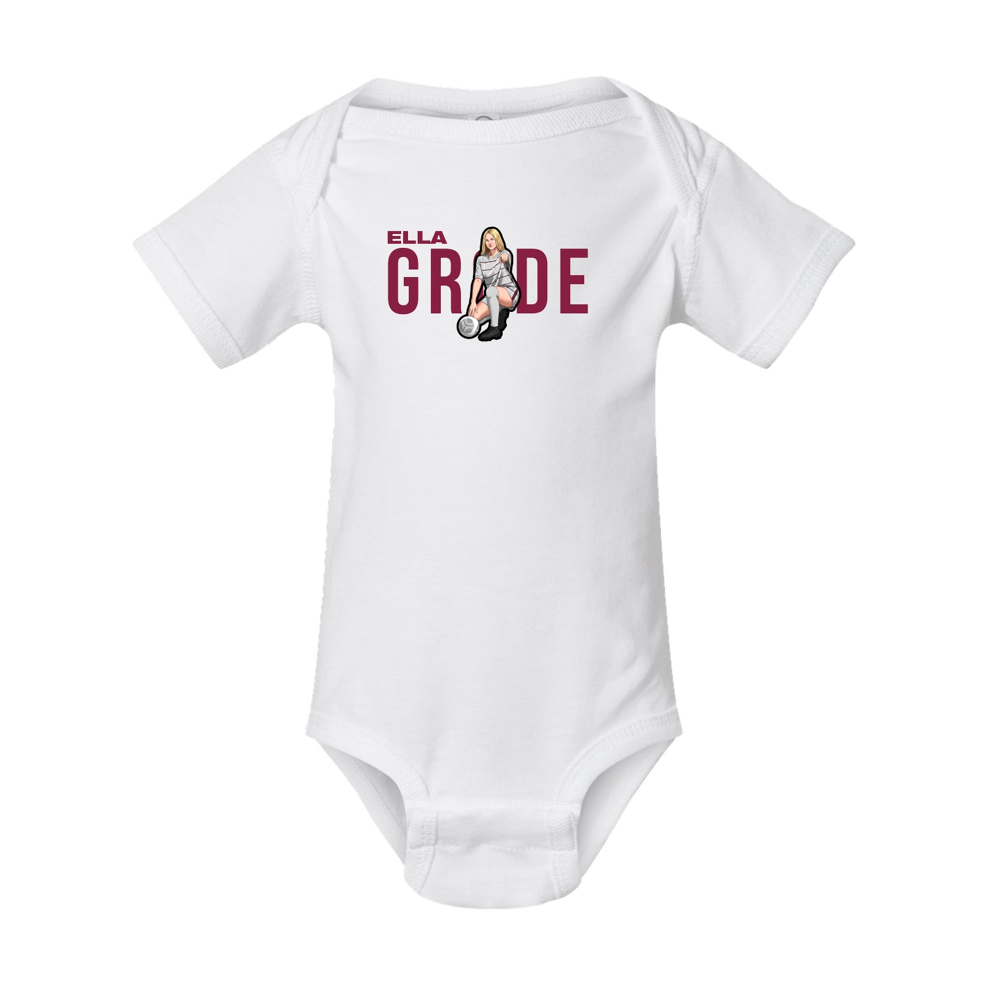 Baby Onesie — Player Name in White
