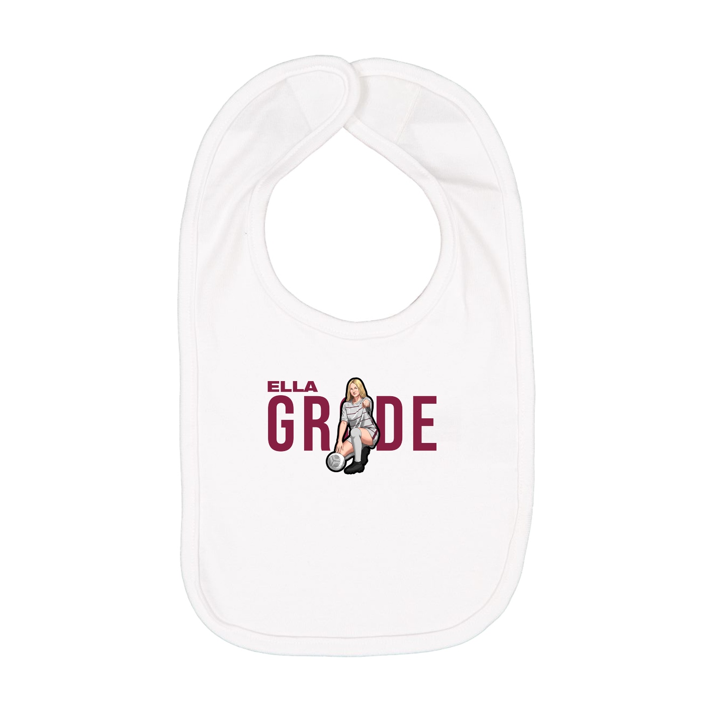 Infant Bib — Player Name in White
