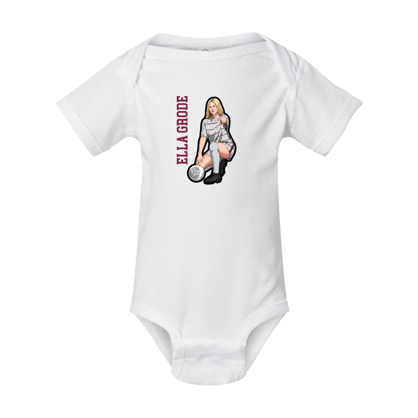 Baby Onesie — Name Vertical in White