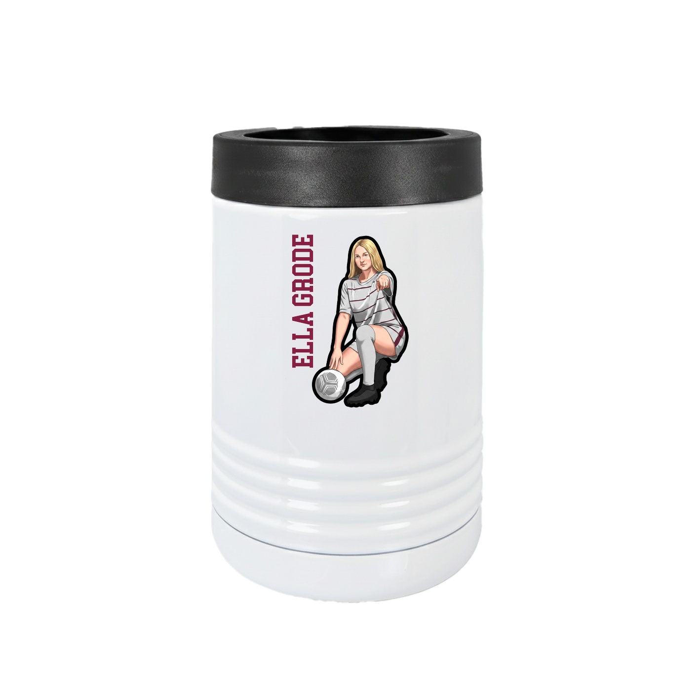 Beverage Holder — Name Vertical in White