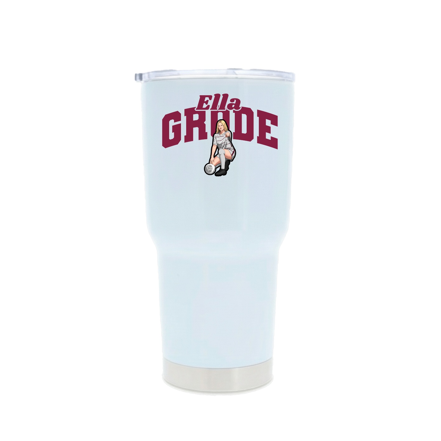 30oz Stainless Steel Tumbler — Signature Arch in White