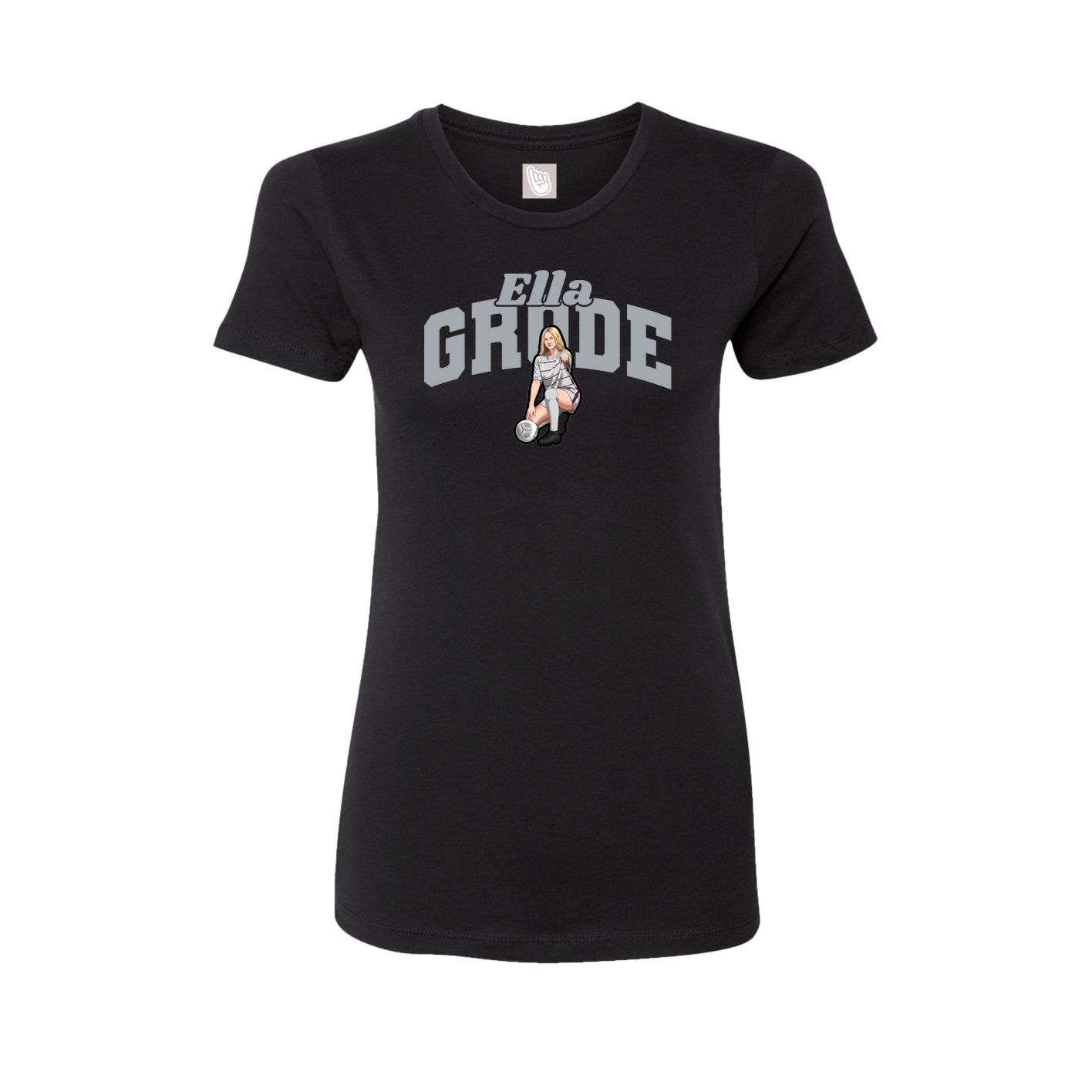Fitted Women's Tee — Signature Arch in Black