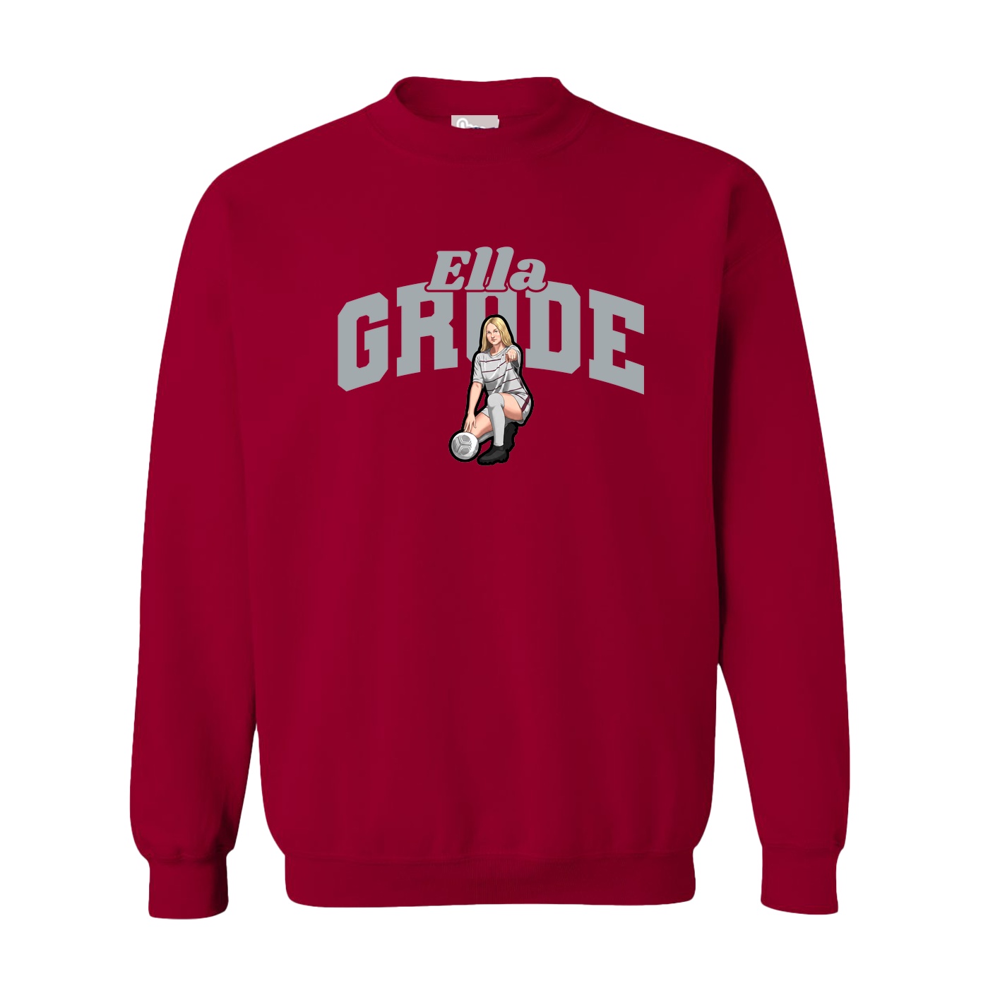 Fleece Crew — Signature Arch in Cardinal