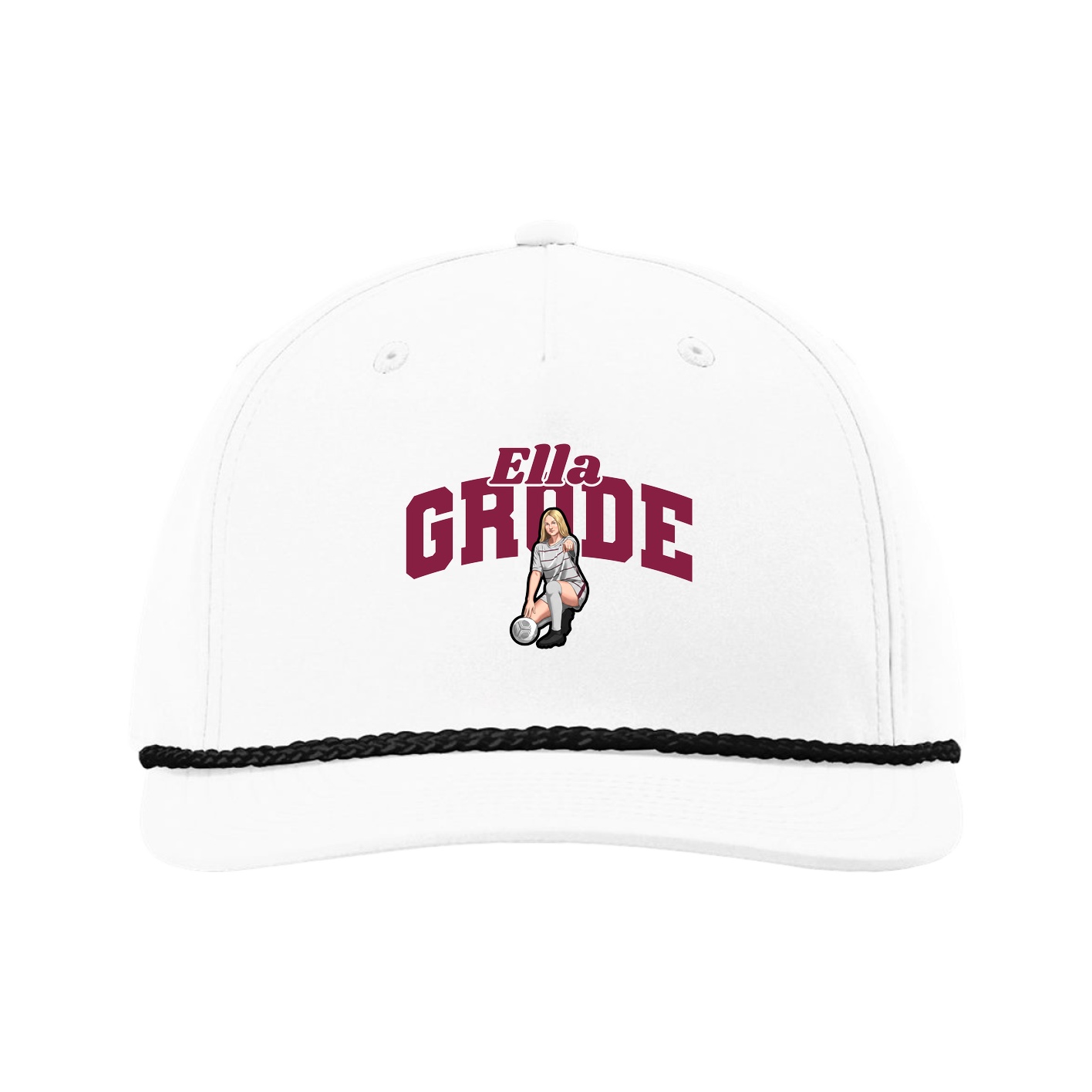Five-Panel Classic Rope Cap — Signature Arch in White