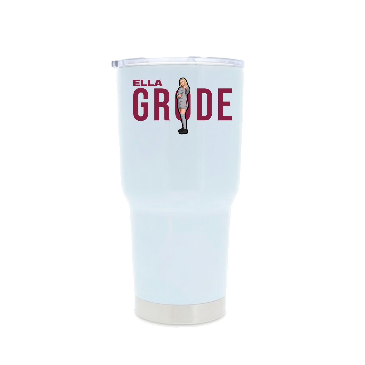 30oz Stainless Steel Tumbler — Player Name in White