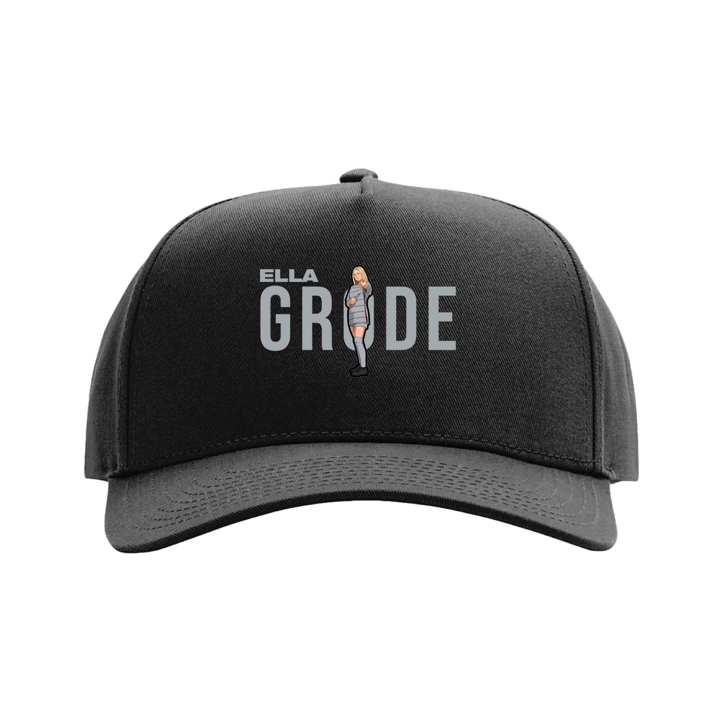 Full Fabric Five-Panel Champ Cap — Player Name in Black