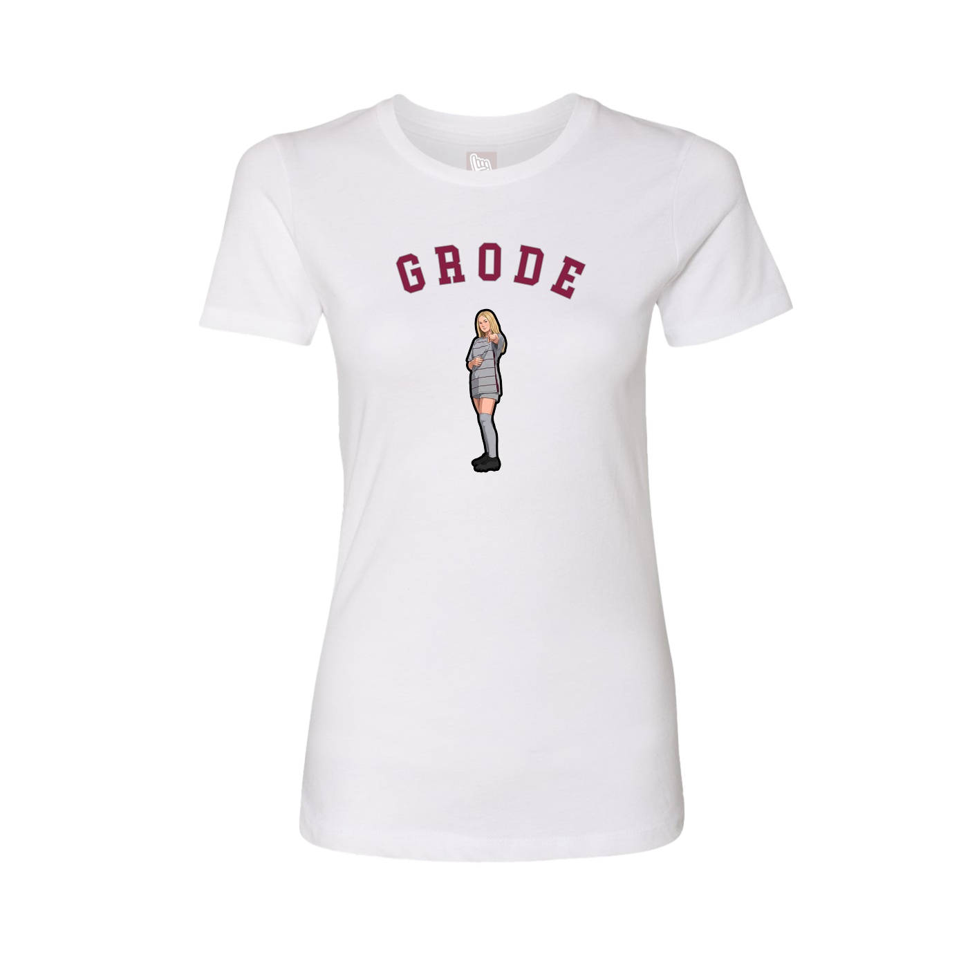 Fitted Women's Tee — Shirsey Arch in White