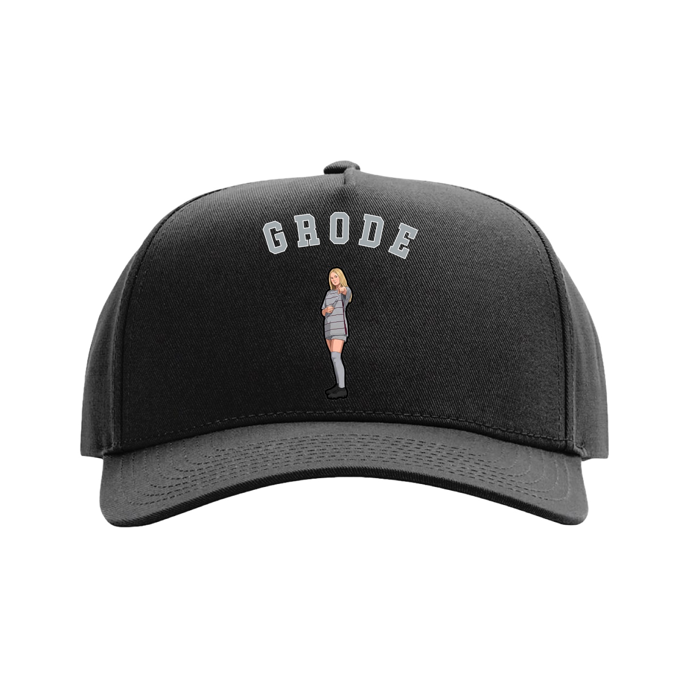 Full Fabric Five-Panel Champ Cap — Shirsey Arch in Black