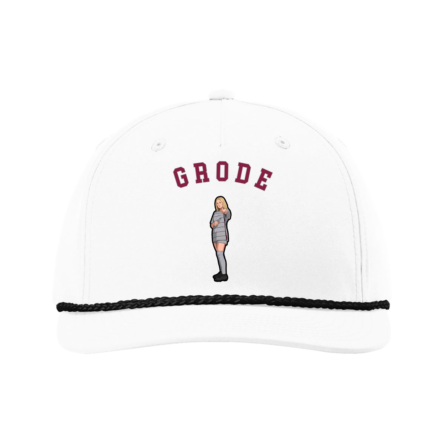 Five-Panel Classic Rope Cap — Shirsey Arch in White