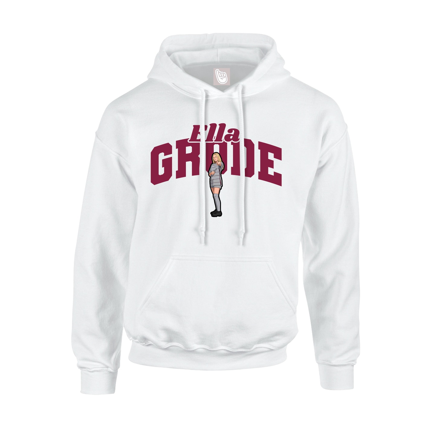 Youth Hoodie — Signature Arch in White