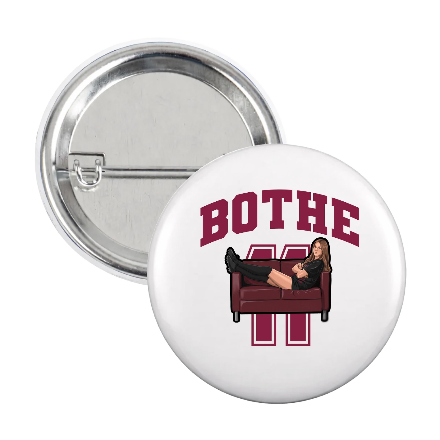 Game Day Button — Number in White