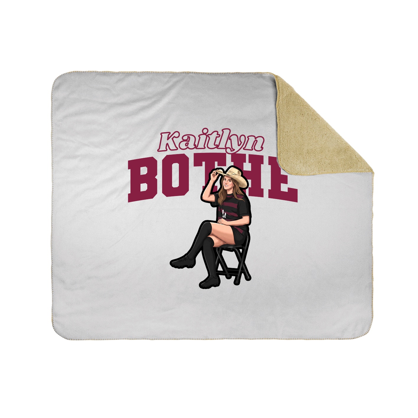 Throw Blanket — Name Arch in White