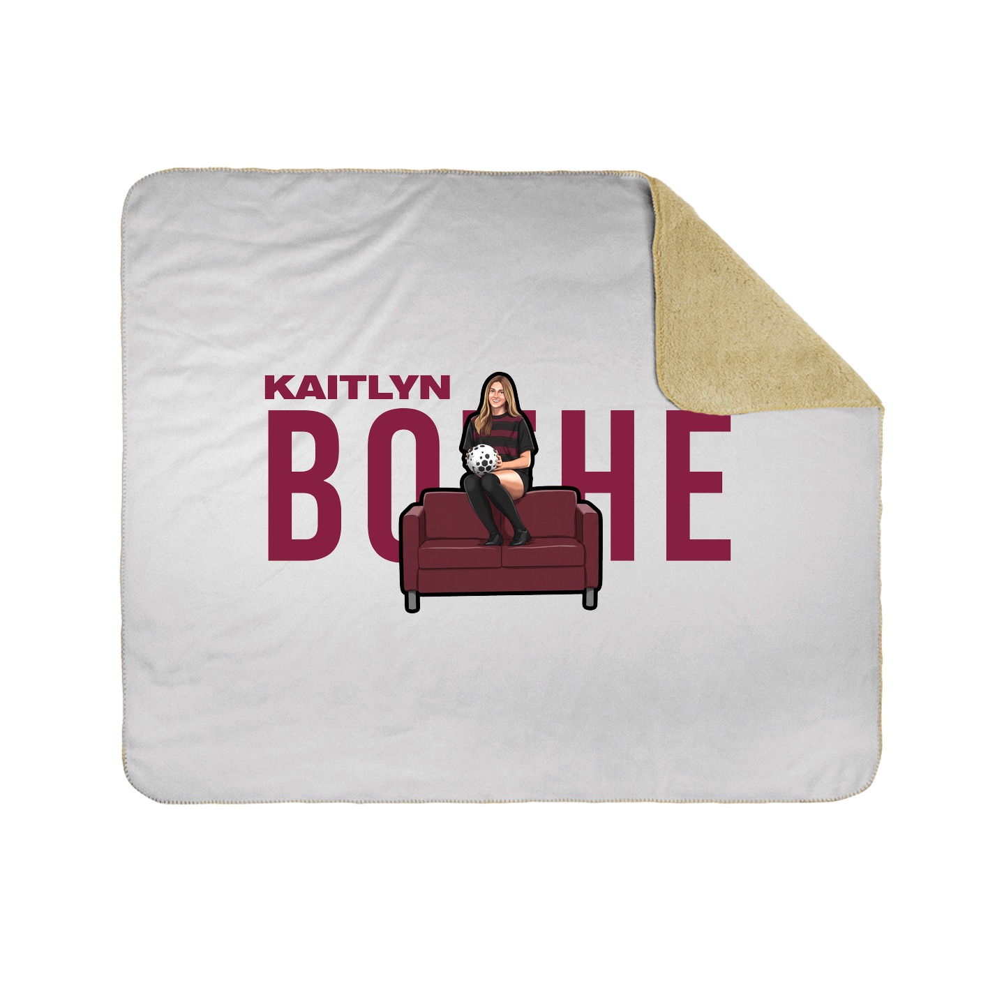 Throw Blanket — Player Name in White