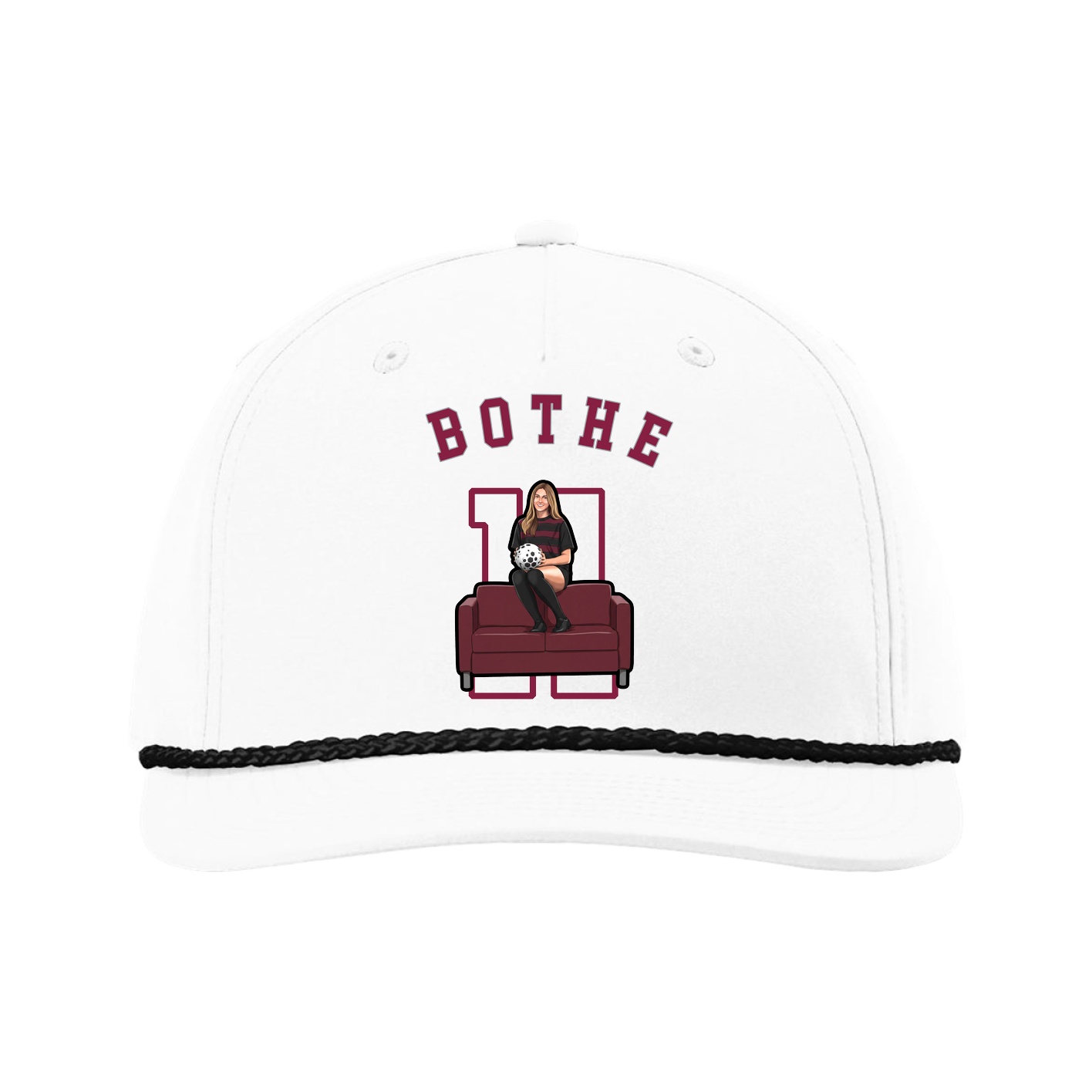 Five-Panel Classic Rope Cap — Shirsey Arch in White
