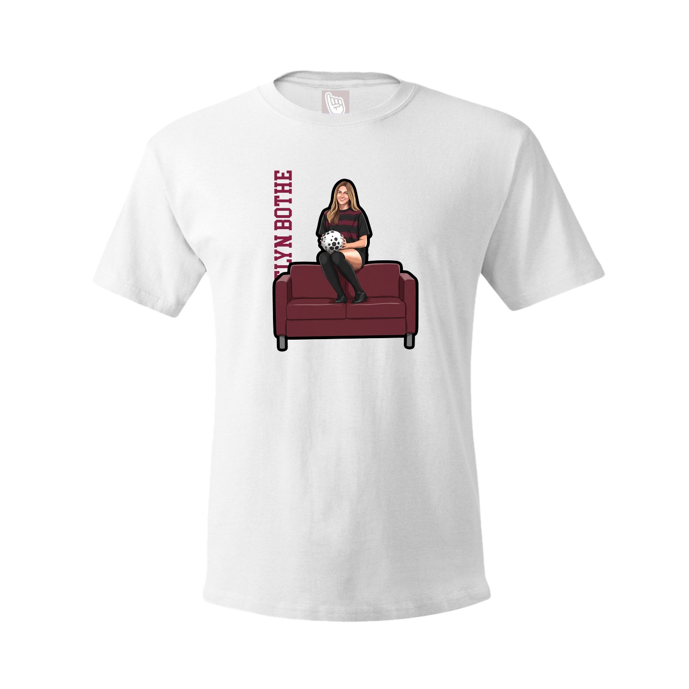 Tee — Name Vertical in White