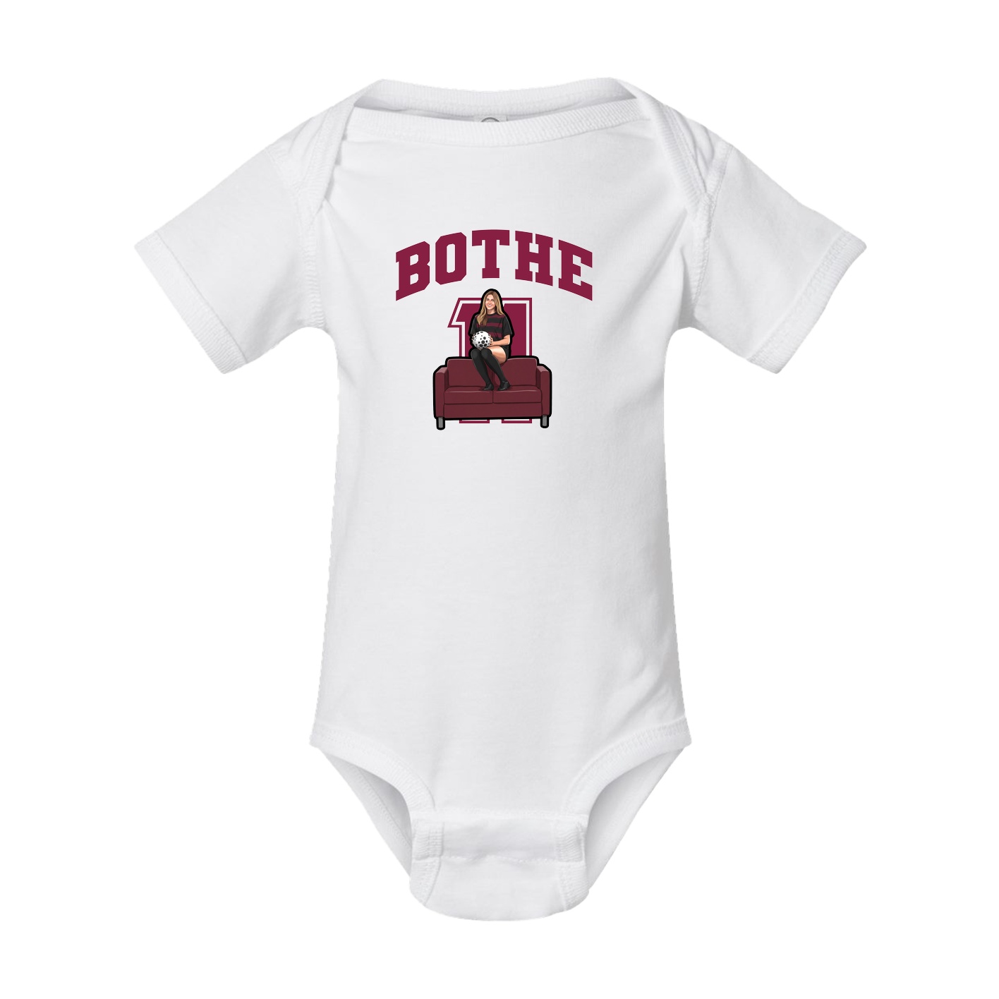 Baby Onesie — Number in White
