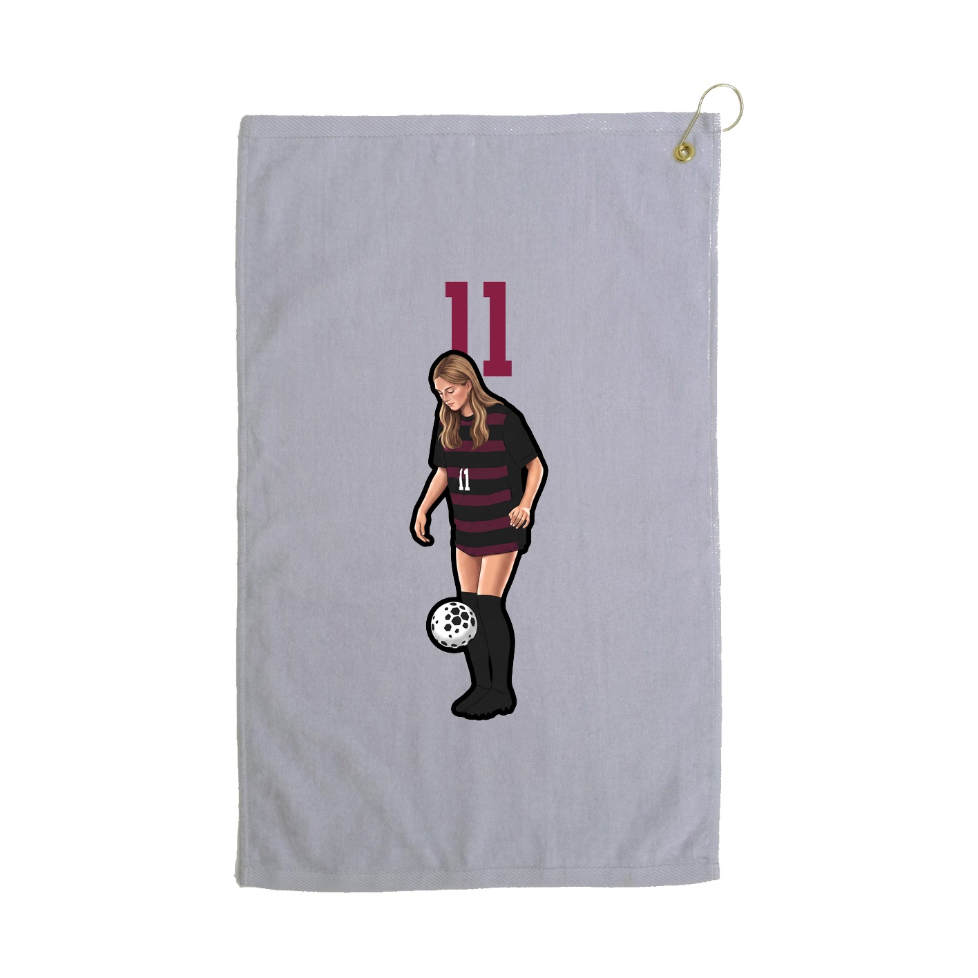 Golf Towel — Number Top in Grey