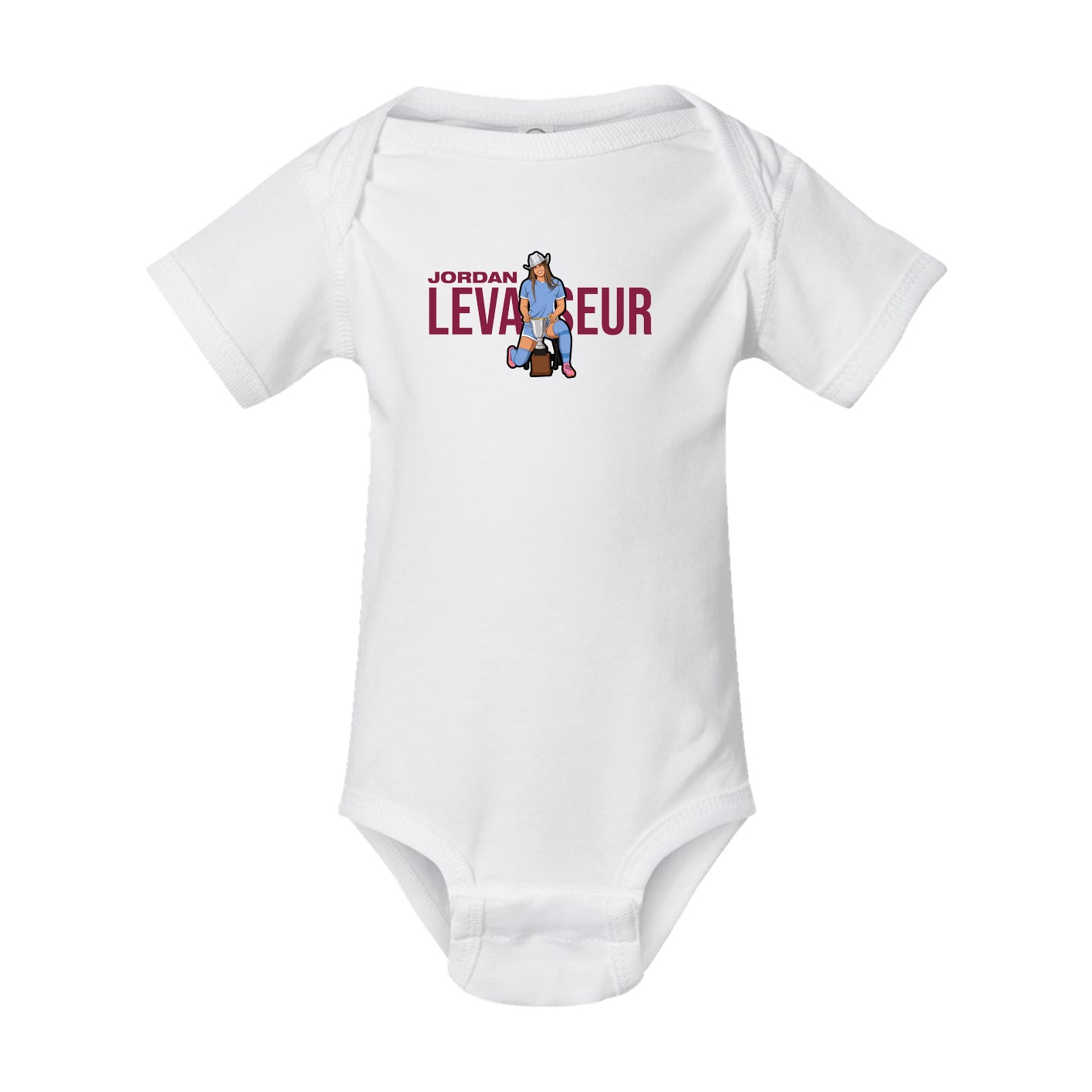 Baby Onesie — Player Name in White