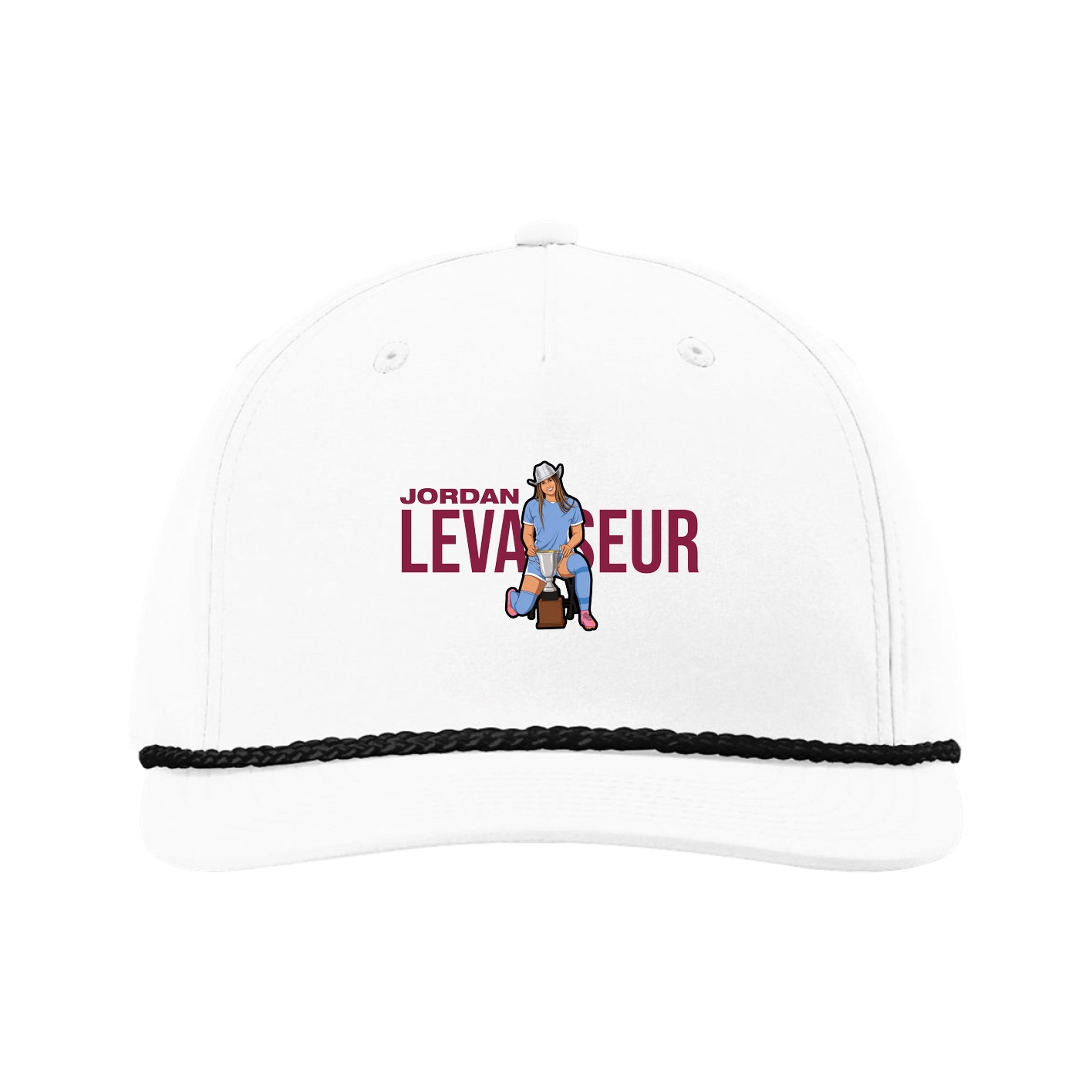 Five-Panel Classic Rope Cap — Player Name in White