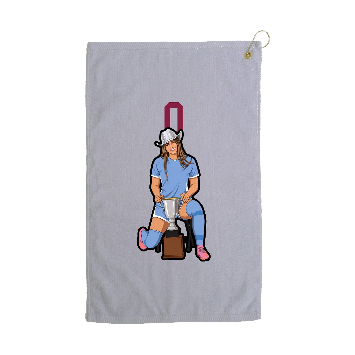Golf Towel — Number Top in Grey