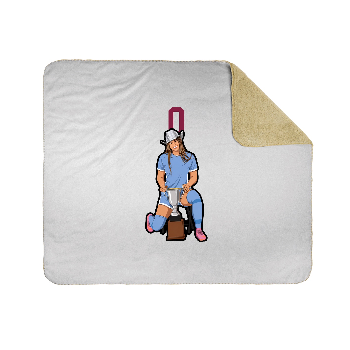 Throw Blanket — Number Top in White