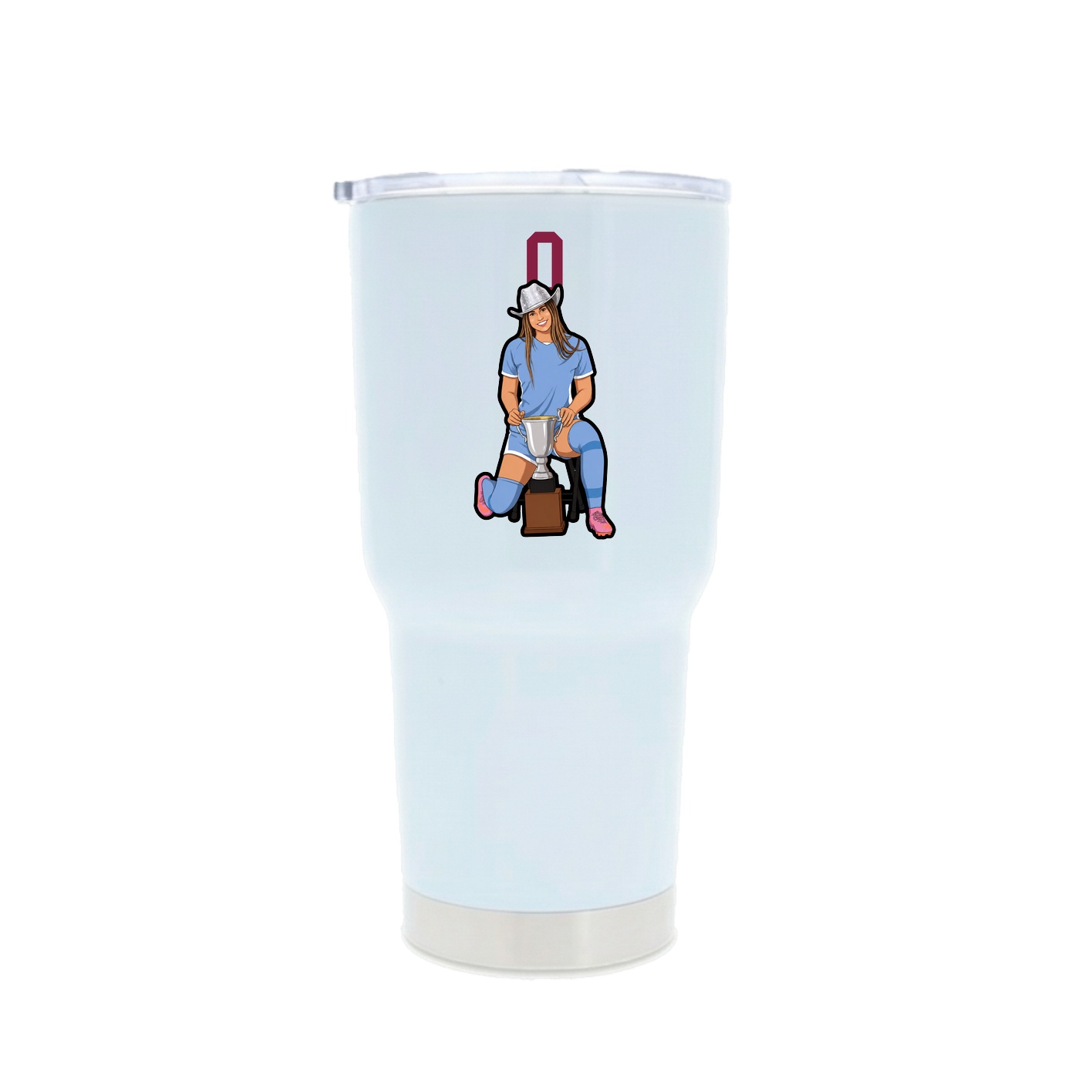 30oz Stainless Steel Tumbler — Number Top in White