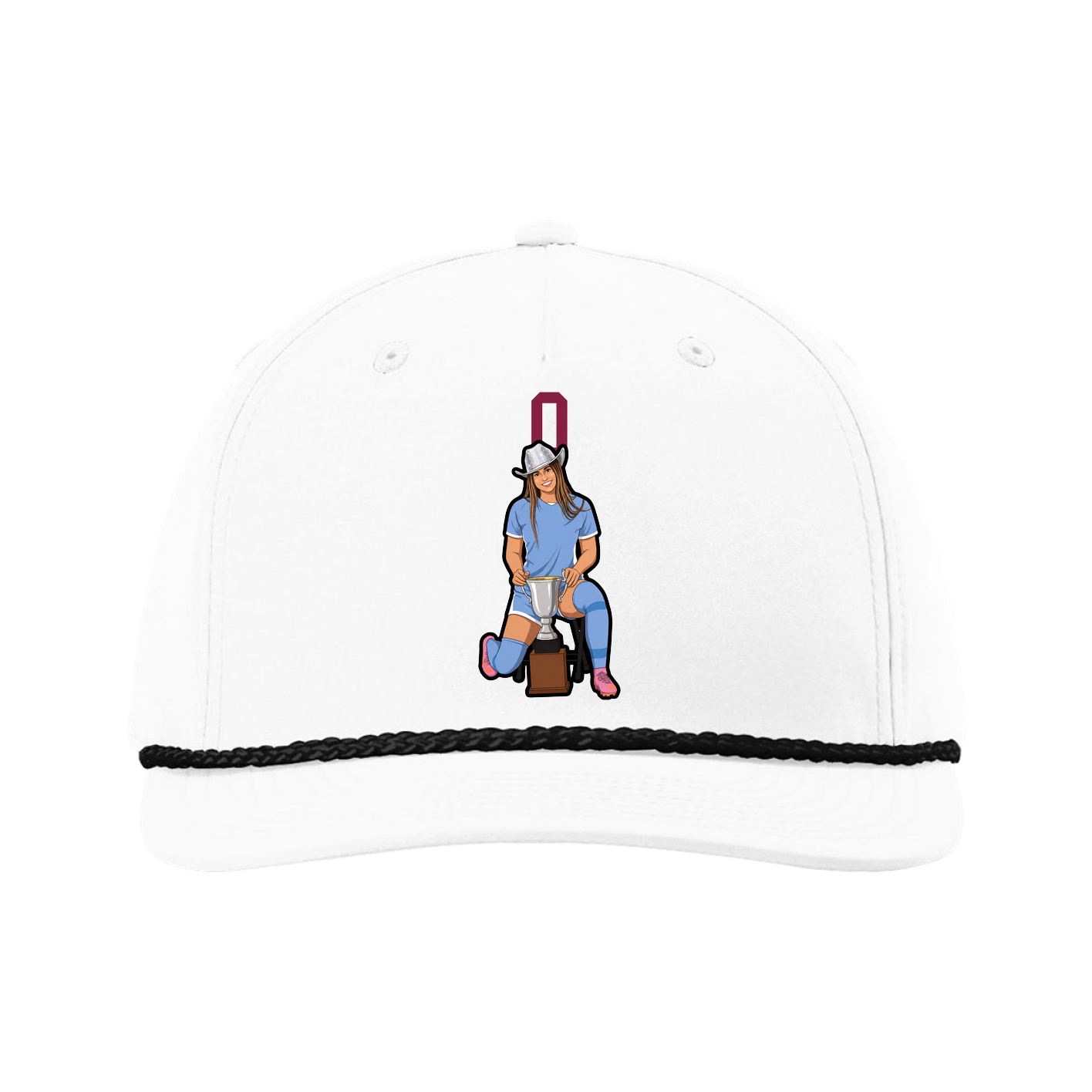 Five-Panel Classic Rope Cap — Number Top in White