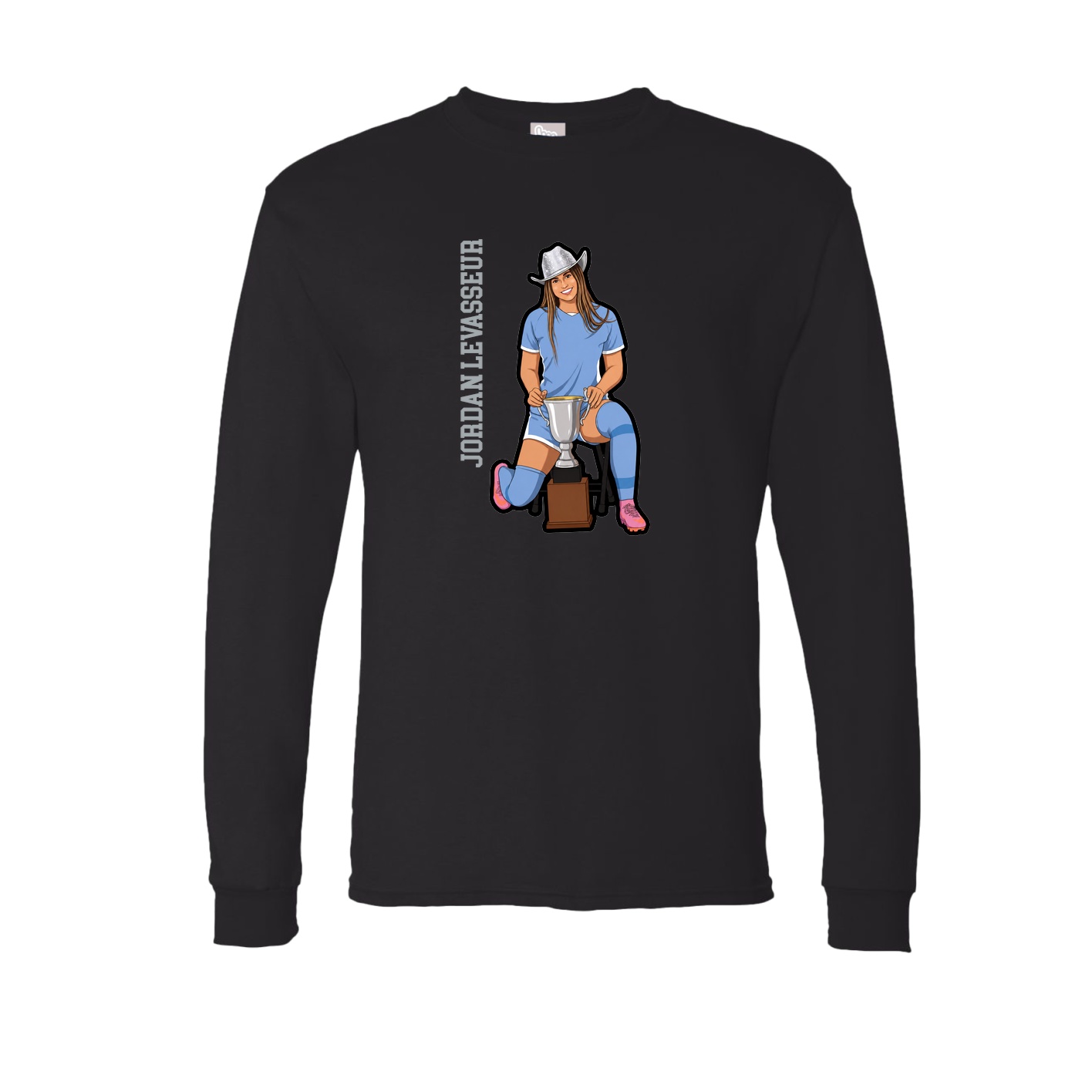Long Sleeve Tee — Name Vertical in Black