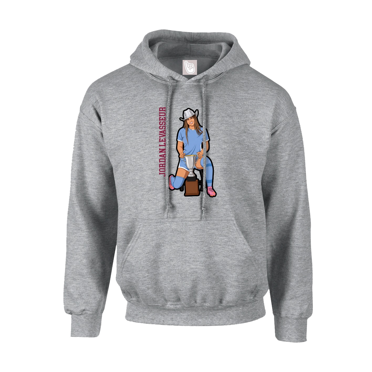 Youth Hoodie — Name Vertical in Grey
