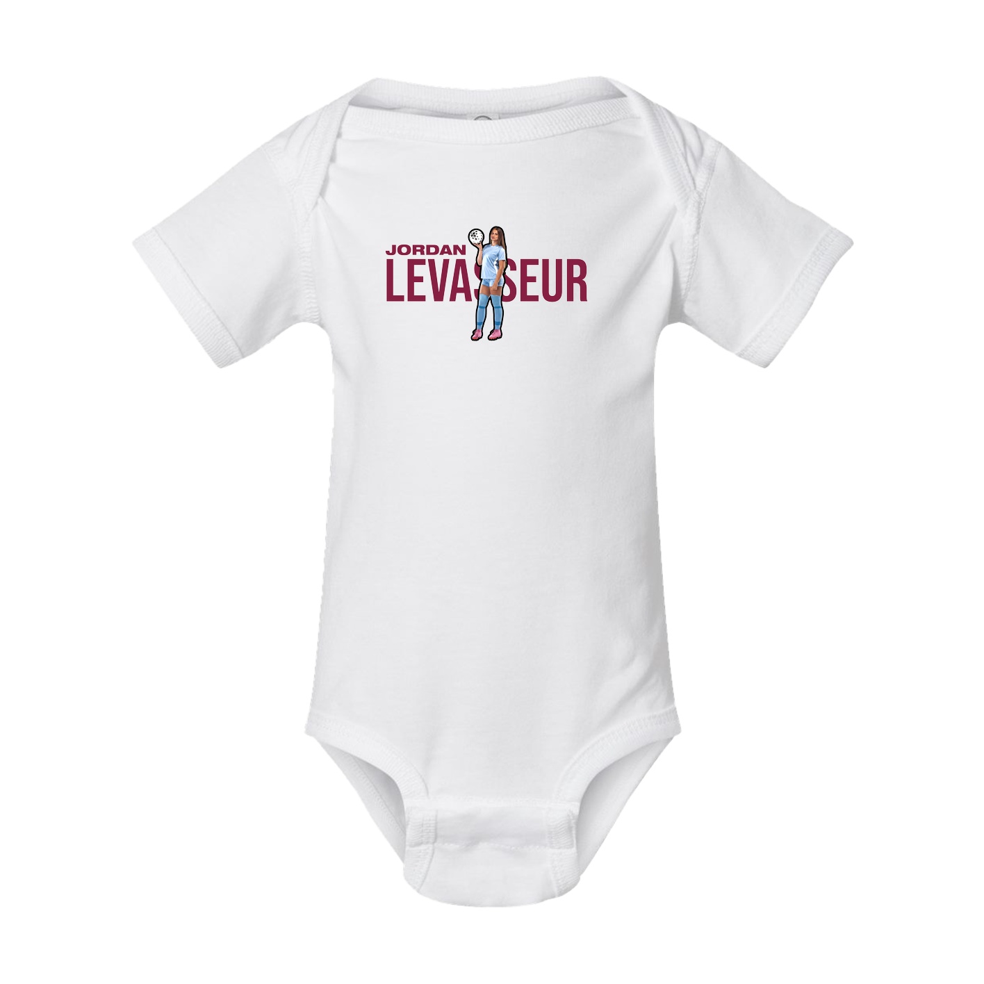 Baby Onesie — Player Name in White
