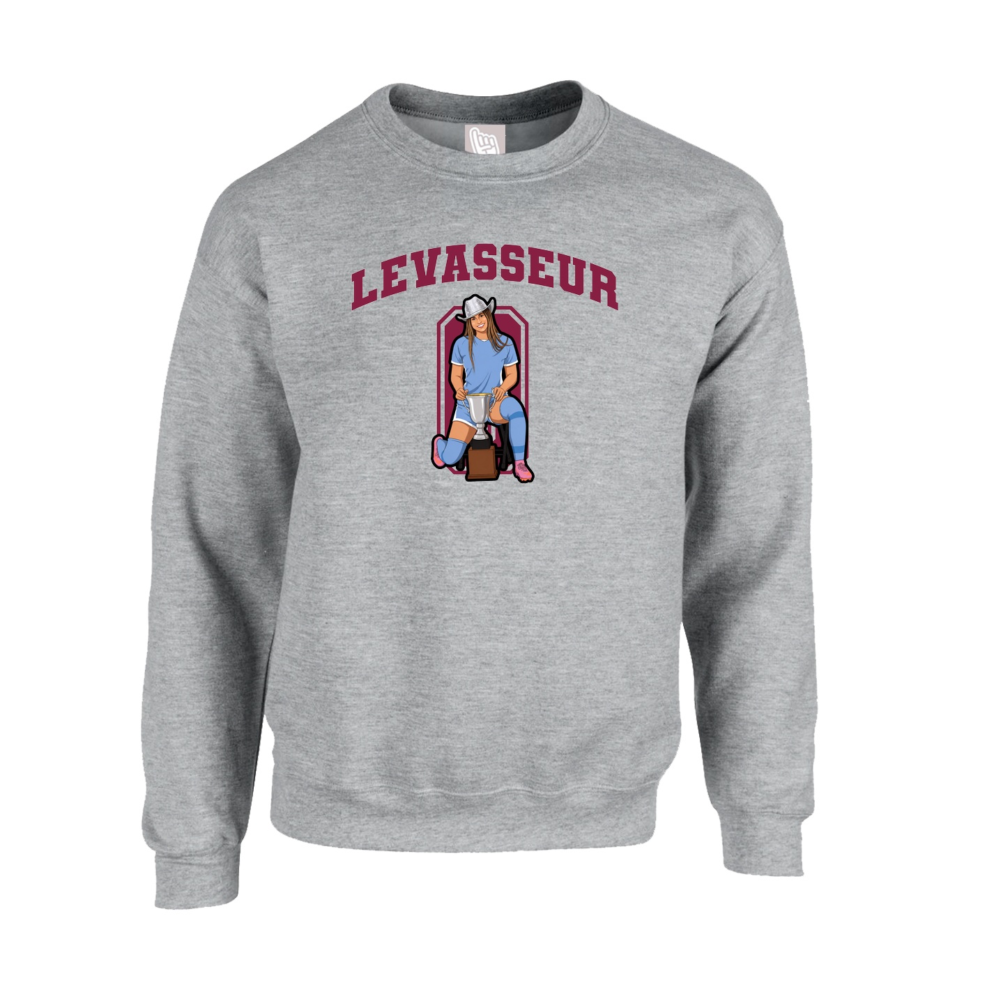 Fleece Crew — Number in Grey