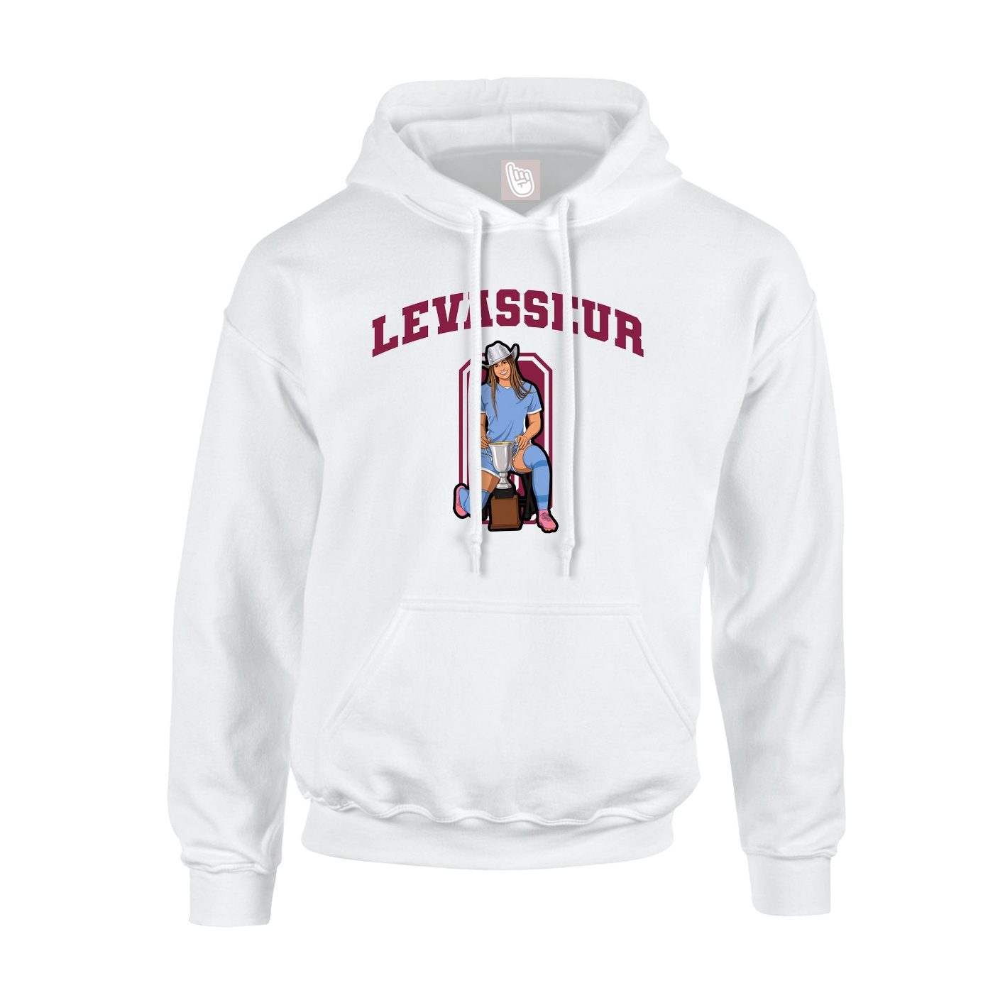 Youth Hoodie — Number in White