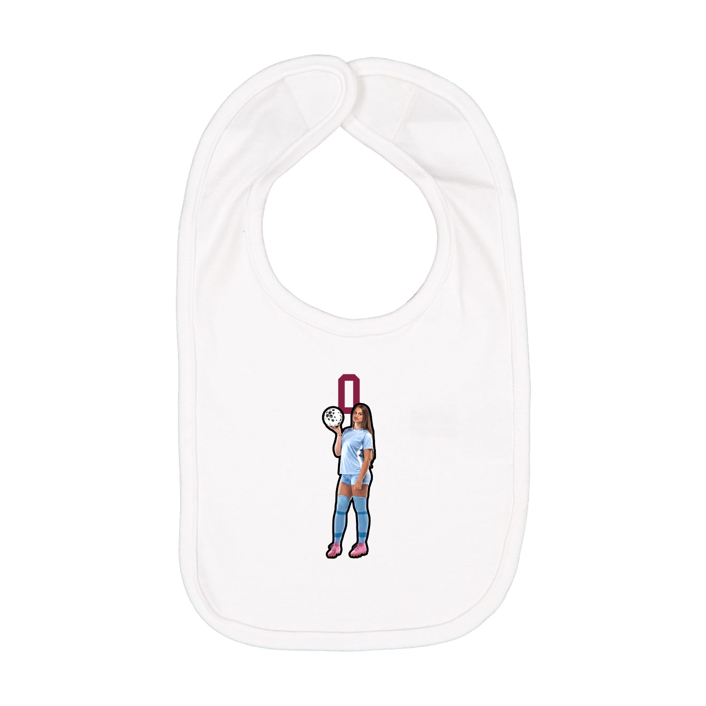 Infant Bib — Number Top in White