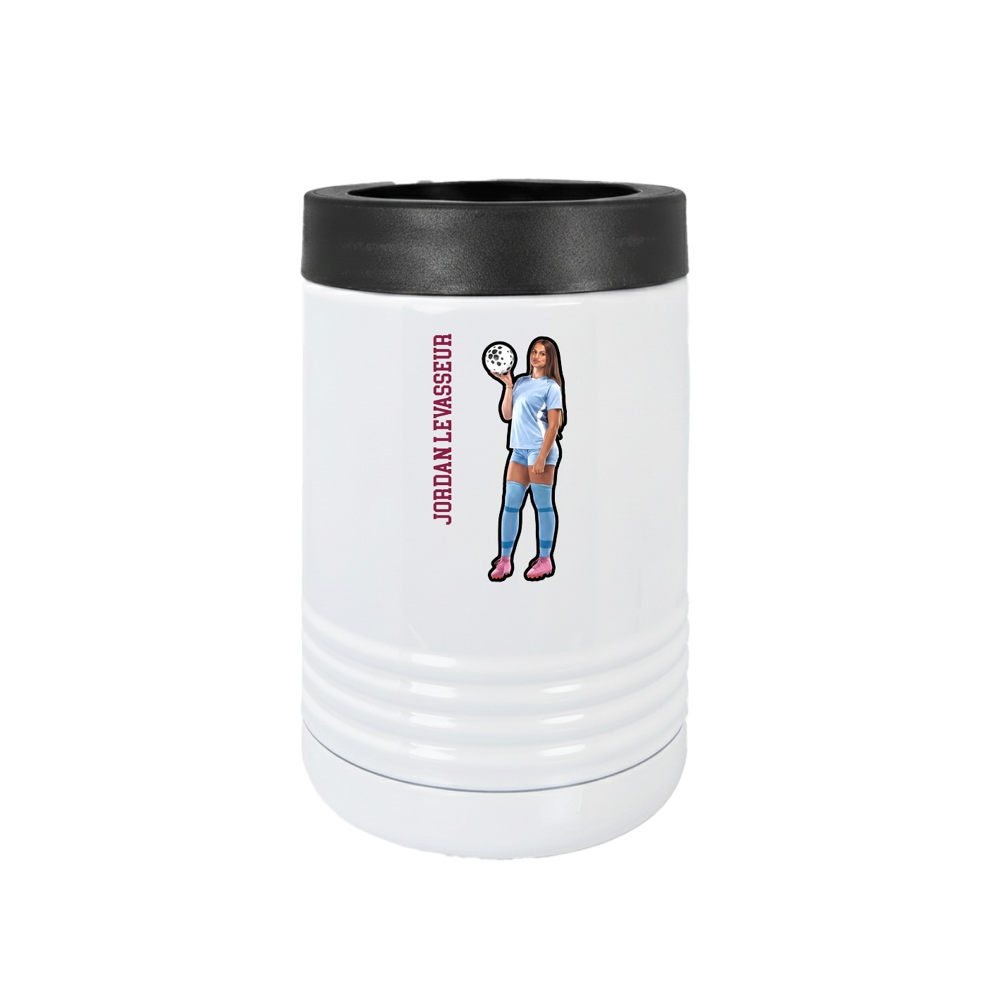 Beverage Holder — Name Vertical in White