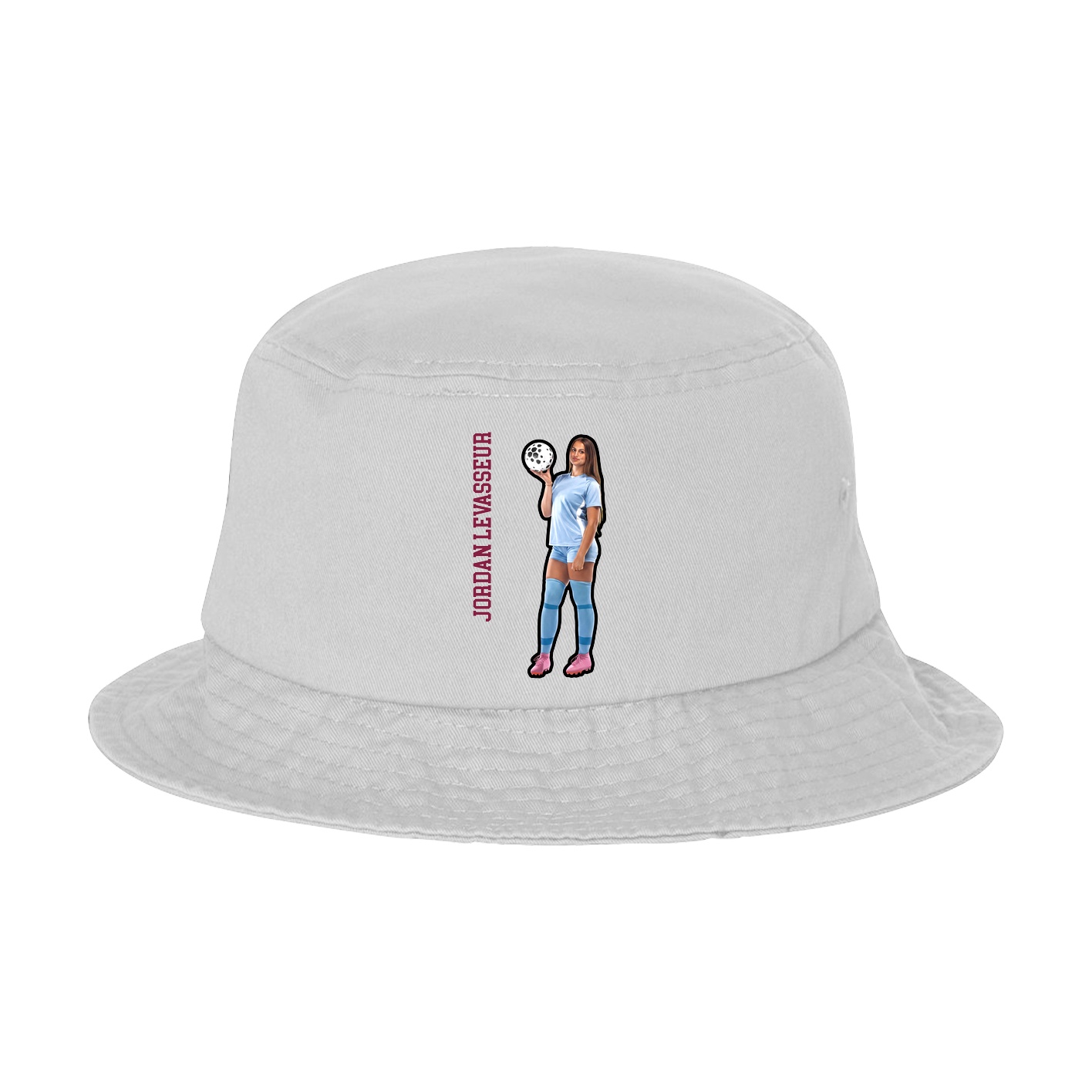 Bucket Cap — Name Vertical in White