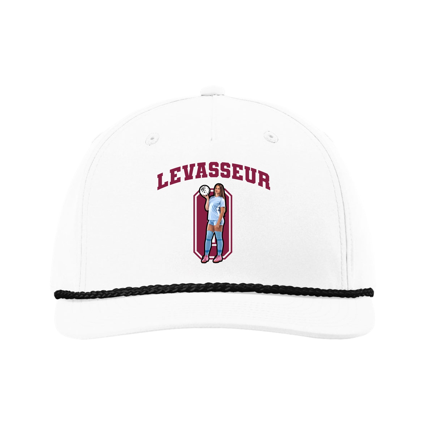Five-Panel Classic Rope Cap — Number in White