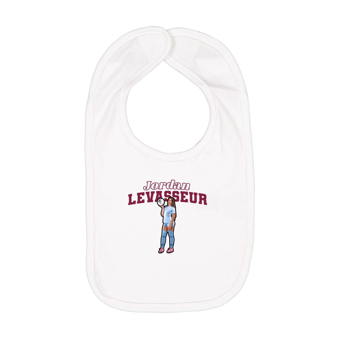 Infant Bib — Name Arch in White